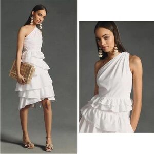 Anthropologie One Shoulder Tiered Dress 6